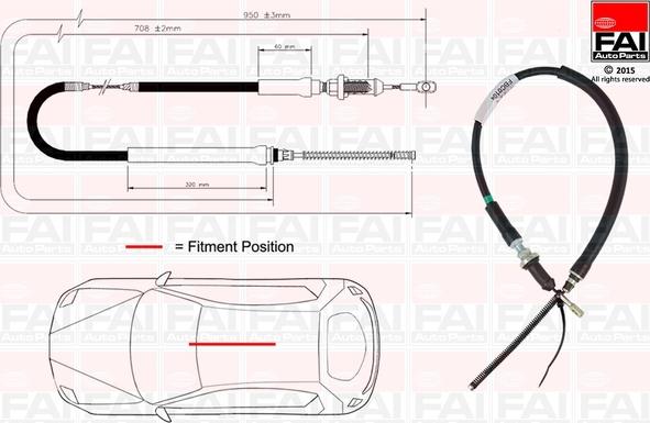 FAI AutoParts FBC0104 - Cavo comando, Freno stazionamento autozon.pro