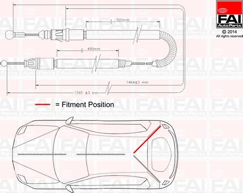 FAI AutoParts FBC0134 - Cavo comando, Freno stazionamento autozon.pro