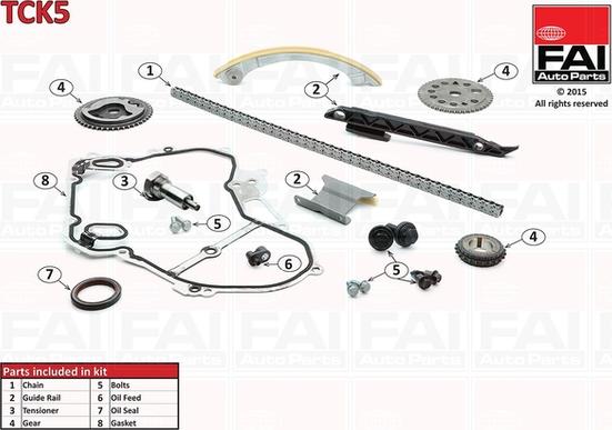 FAI AutoParts TCK5 - Kit catena distribuzione autozon.pro