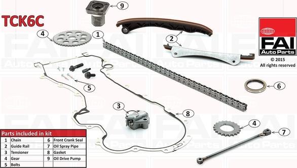 FAI AutoParts TCK6C - Kit catena distribuzione autozon.pro