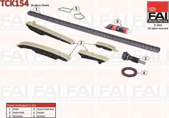 FAI AutoParts TCK154 - Kit catena distribuzione autozon.pro