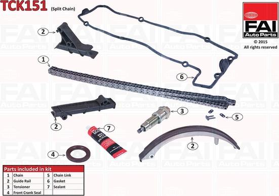 FAI AutoParts TCK151 - Kit catena distribuzione autozon.pro