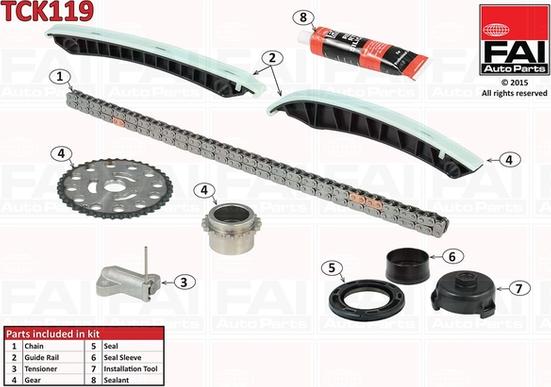 FAI AutoParts TCK119 - Kit catena distribuzione autozon.pro