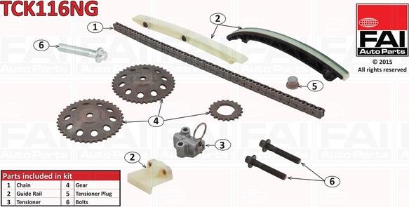 FAI AutoParts TCK116NG - Kit catena distribuzione autozon.pro