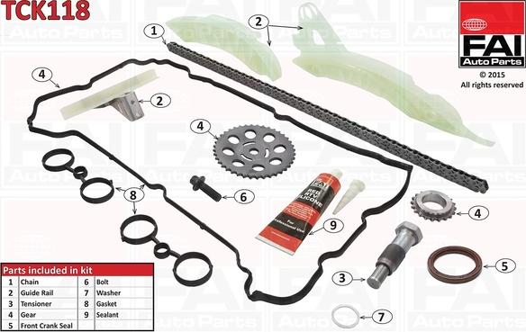 FAI AutoParts TCK118 - Kit catena distribuzione autozon.pro