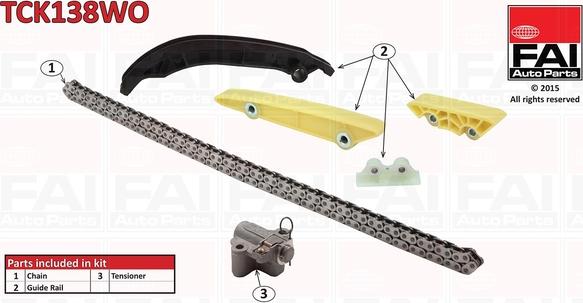 FAI AutoParts TCK138WO - Kit catena distribuzione autozon.pro