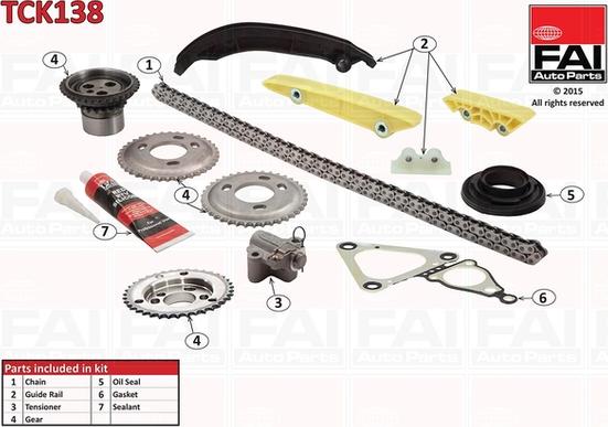 FAI AutoParts TCK138 - Kit catena distribuzione autozon.pro