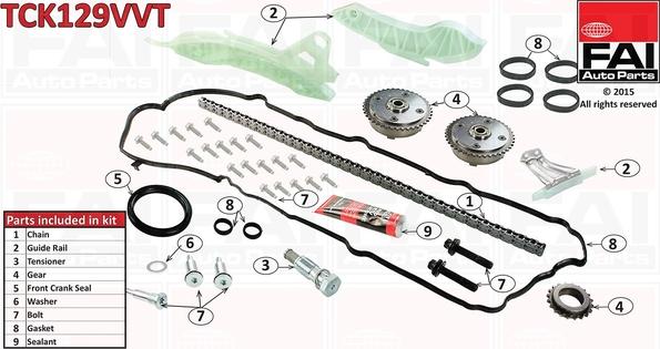 FAI AutoParts TCK129VVT - Kit catena distribuzione autozon.pro