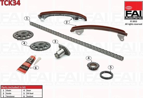 FAI AutoParts TCK34 - Kit catena distribuzione autozon.pro