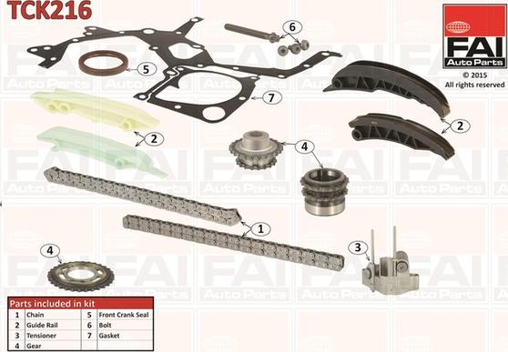 FAI AutoParts TCK216 - Kit catena distribuzione autozon.pro