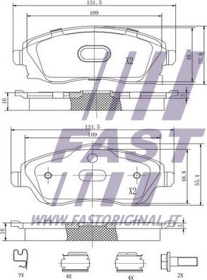 Fast FT29525 - Kit pastiglie freno, Freno a disco autozon.pro