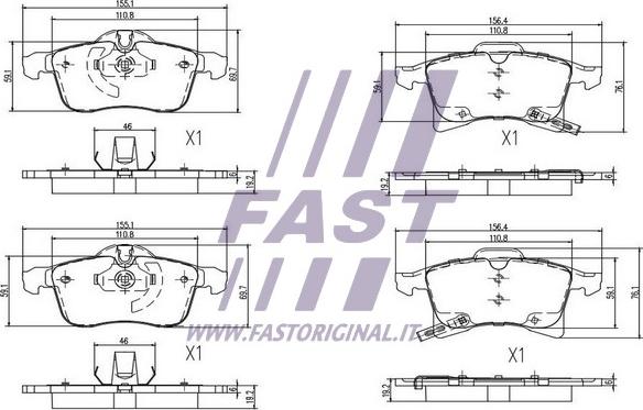 Fast FT29526 - Kit pastiglie freno, Freno a disco autozon.pro