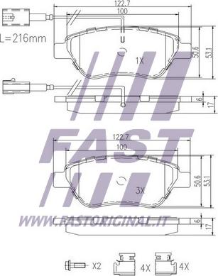 Fast FT29112 - Kit pastiglie freno, Freno a disco autozon.pro