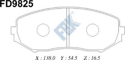 FBK FD9825 - Kit pastiglie freno, Freno a disco autozon.pro