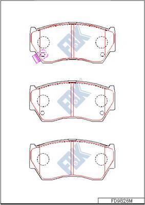 FBK FD9826M - Kit pastiglie freno, Freno a disco autozon.pro