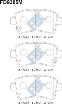 FBK FD9305M - Kit pastiglie freno, Freno a disco autozon.pro