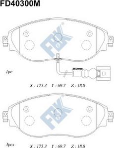 FBK FD40300M - Kit pastiglie freno, Freno a disco autozon.pro