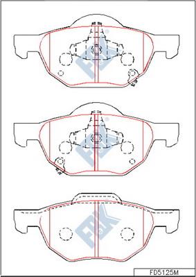 FBK FD5125M - Kit pastiglie freno, Freno a disco autozon.pro