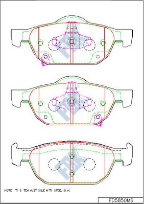 FBK FD5850MS - Kit pastiglie freno, Freno a disco autozon.pro