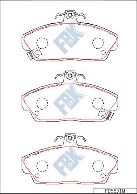 FBK FD5801M - Kit pastiglie freno, Freno a disco autozon.pro