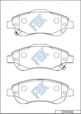 FBK FD5838M - Kit pastiglie freno, Freno a disco autozon.pro