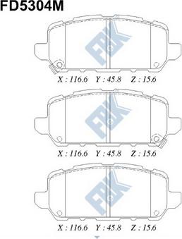 FBK FD5304M - Kit pastiglie freno, Freno a disco autozon.pro