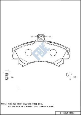 FBK FD6817MAS - Kit pastiglie freno, Freno a disco autozon.pro