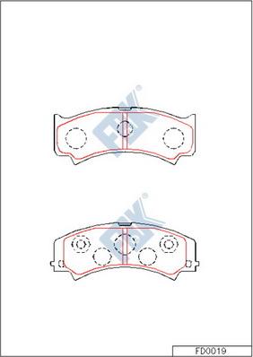 FBK FD0019 - Kit pastiglie freno, Freno a disco autozon.pro