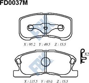 FBK FD0037M - Kit pastiglie freno, Freno a disco autozon.pro