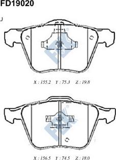 FBK FD19020 - Kit pastiglie freno, Freno a disco autozon.pro