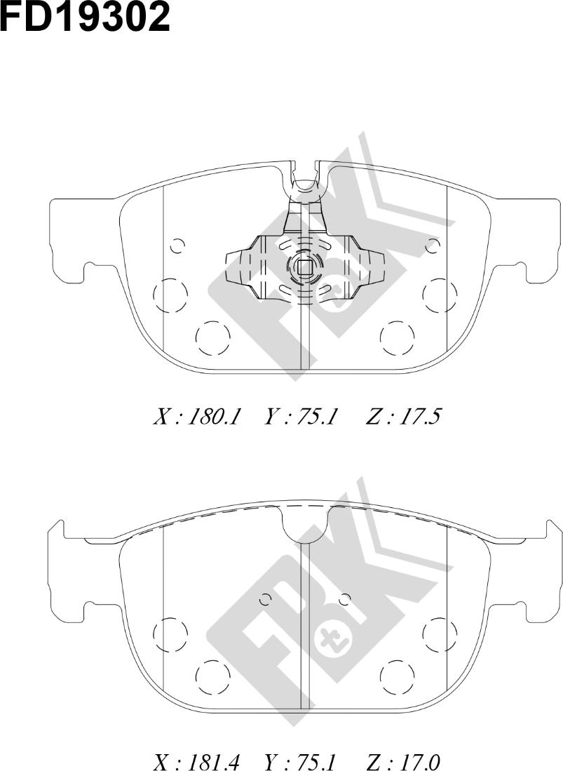 FBK FD19302 - Kit pastiglie freno, Freno a disco autozon.pro