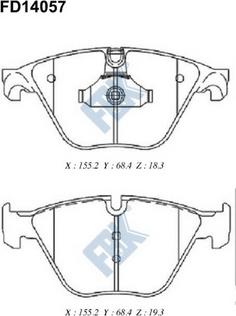 FBK FD14057 - Kit pastiglie freno, Freno a disco autozon.pro