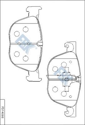 FBK FD14066 - Kit pastiglie freno, Freno a disco autozon.pro