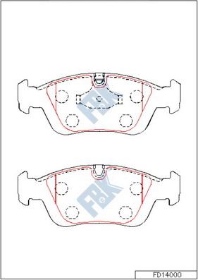 FBK FD14000 - Kit pastiglie freno, Freno a disco autozon.pro