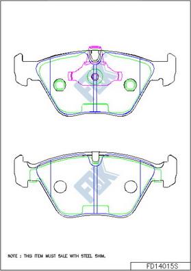 FBK FD14015S - Kit pastiglie freno, Freno a disco autozon.pro