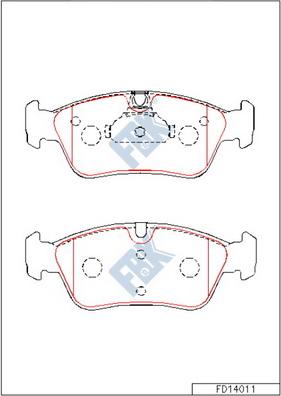 FBK FD14011 - Kit pastiglie freno, Freno a disco autozon.pro