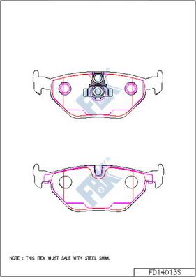 FBK FD14013S - Kit pastiglie freno, Freno a disco autozon.pro