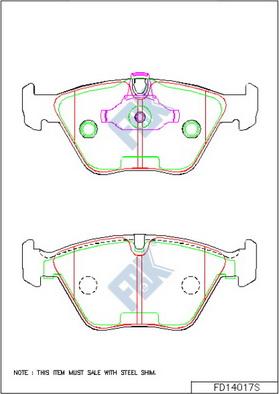 FBK FD14017S - Kit pastiglie freno, Freno a disco autozon.pro