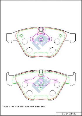 FBK FD14034S - Kit pastiglie freno, Freno a disco autozon.pro