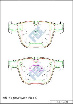 FBK FD14036S - Kit pastiglie freno, Freno a disco autozon.pro