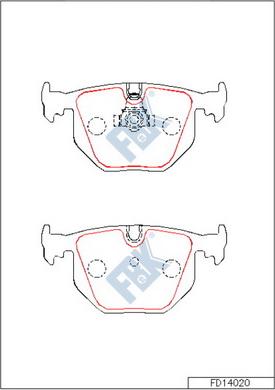 FBK FD14020 - Kit pastiglie freno, Freno a disco autozon.pro