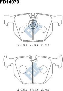 FBK FD14070 - Kit pastiglie freno, Freno a disco autozon.pro