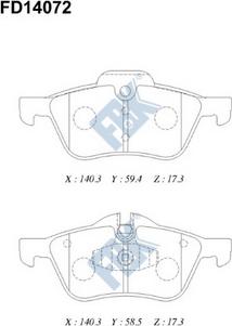 FBK FD14072 - Kit pastiglie freno, Freno a disco autozon.pro