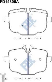 FBK FD14305A - Kit pastiglie freno, Freno a disco autozon.pro