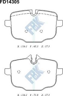 FBK FD14305 - Kit pastiglie freno, Freno a disco autozon.pro