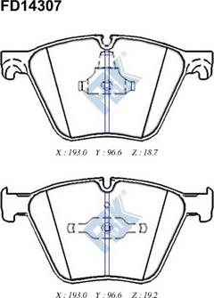 FBK FD14307 - Kit pastiglie freno, Freno a disco autozon.pro