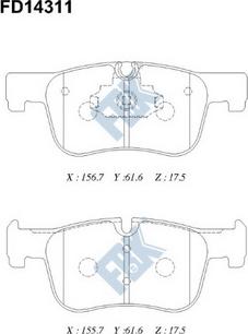 FBK FD14311 - Kit pastiglie freno, Freno a disco autozon.pro