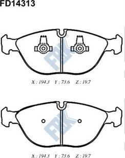 FBK FD14313 - Kit pastiglie freno, Freno a disco autozon.pro