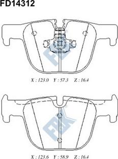 FBK FD14312 - Kit pastiglie freno, Freno a disco autozon.pro