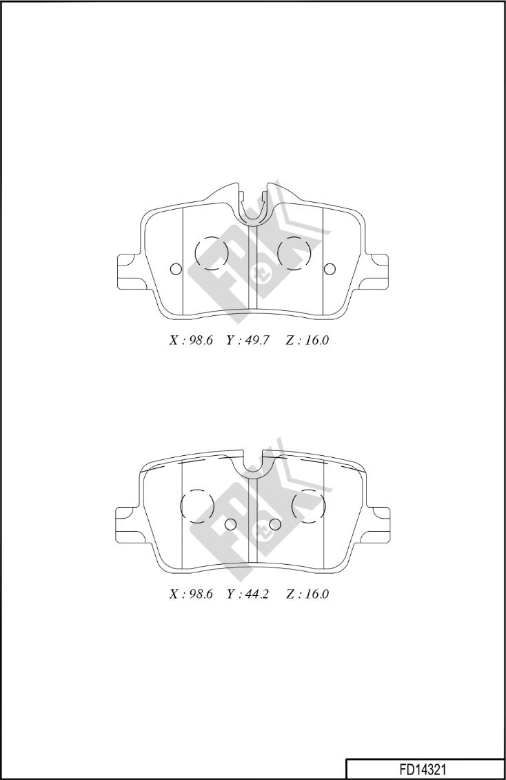 FBK FD14321 - Kit pastiglie freno, Freno a disco autozon.pro